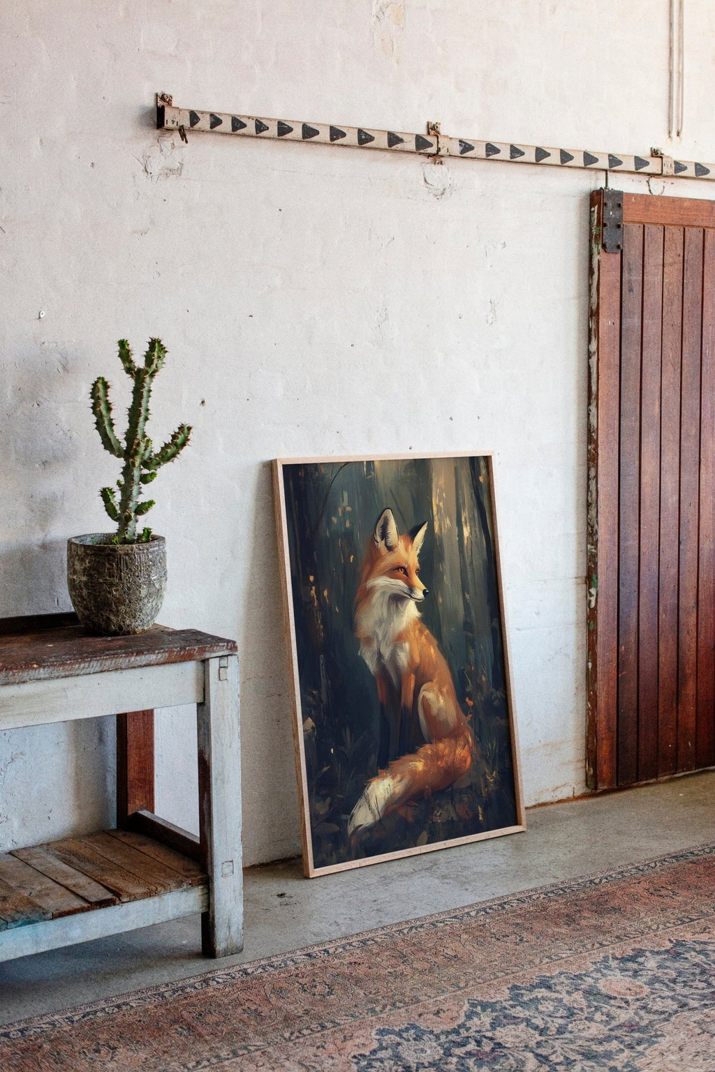 Fox Wall Art – Mystical Forest Print, Woodland Animal Decor, Nature-Inspired Painting - Quarter Circle AK Boutique