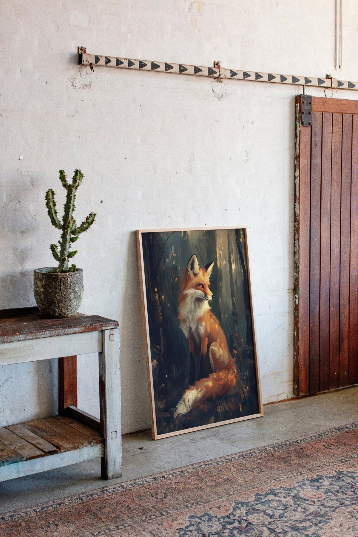 Fox Wall Art – Mystical Forest Print, Woodland Animal Decor, Nature-Inspired Painting - Quarter Circle AK Boutique