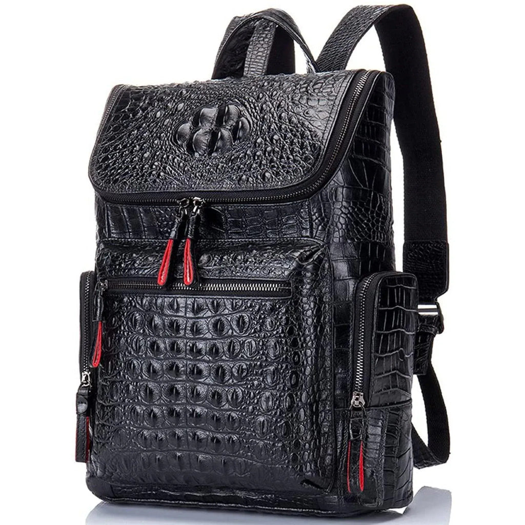 Men's Croc-Embossed Leather Backpack – Refined Business Carry