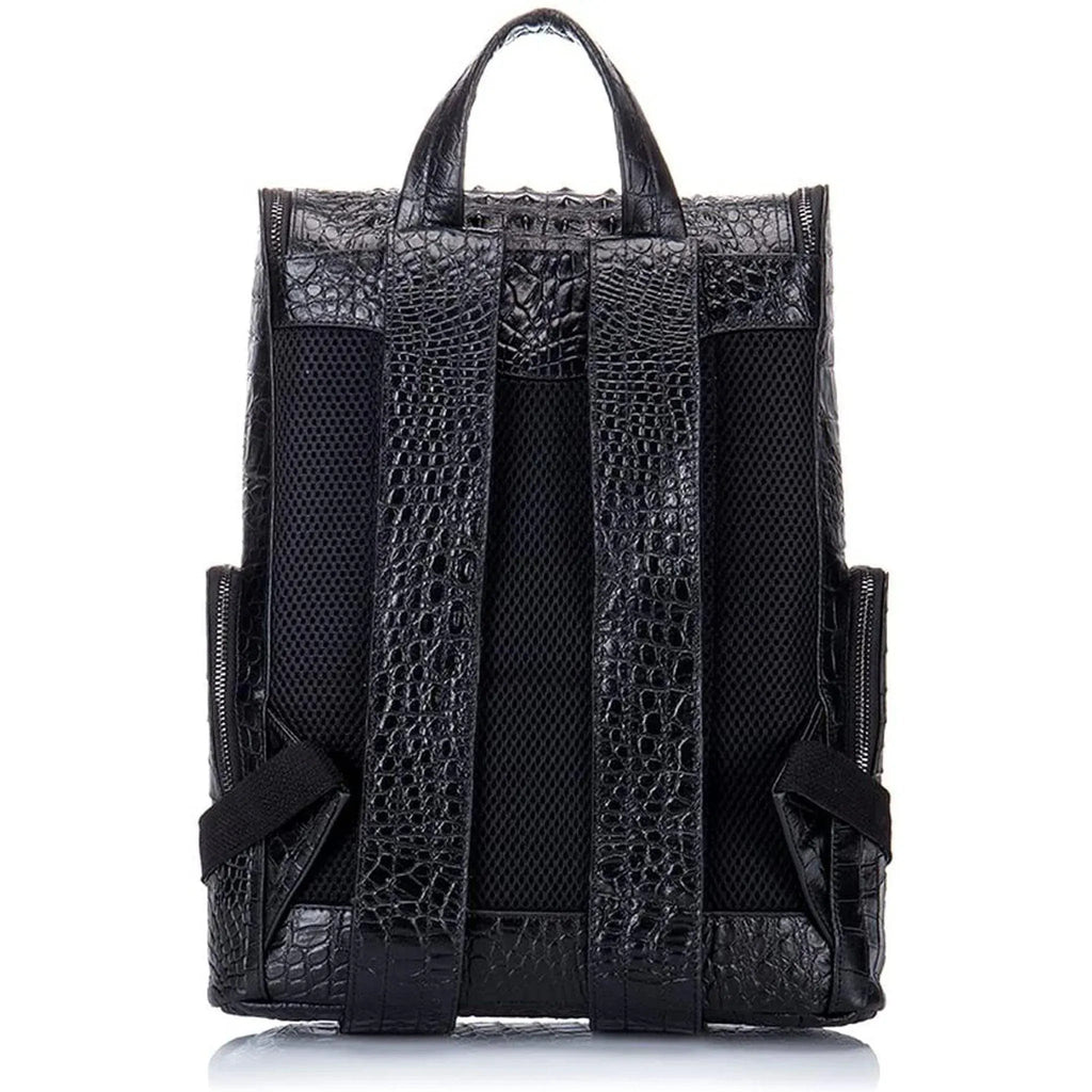 Men's Croc-Embossed Leather Backpack – Refined Business Carry