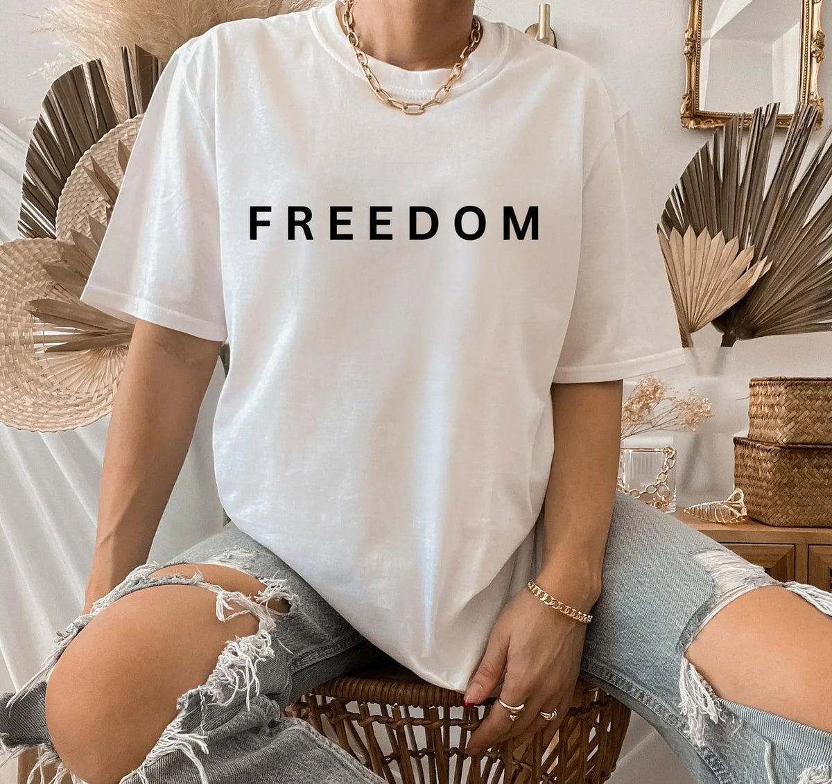FREEDOM tee or crewneck - Quarter Circle AK Boutique