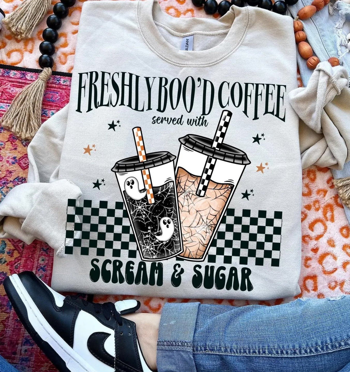 Freshly booed coffee tee or sweatshirt - Quarter Circle AK Boutique