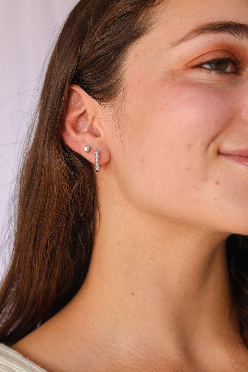 Freshwater Pearl Stud - Quarter Circle AK Boutique