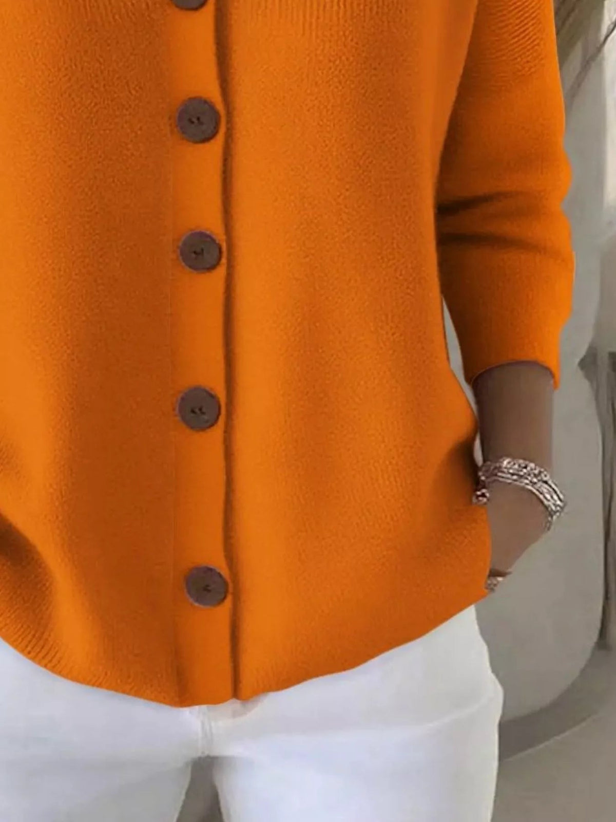 Full Size Hooded Button-Front Soft Knit Cardigan Plus Size - Quarter Circle AK Boutique