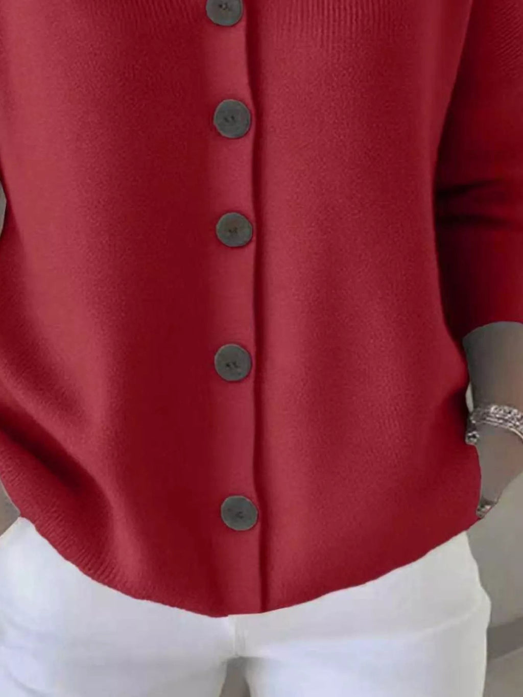 Full Size Hooded Button-Front Soft Knit Cardigan Plus Size - Quarter Circle AK Boutique