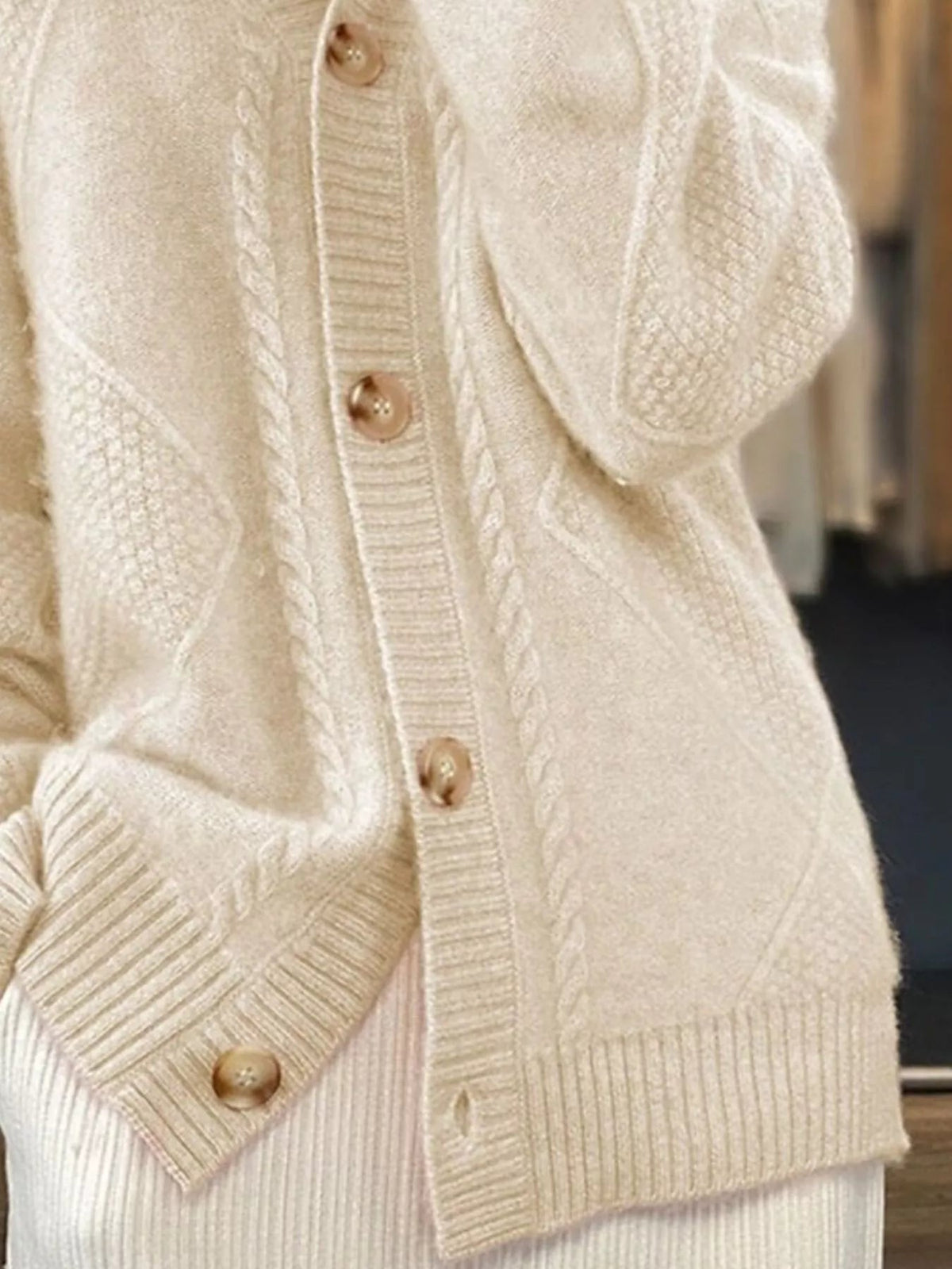 Full Size Textured Knit Button-Down Cardigan Plus Size - Quarter Circle AK Boutique