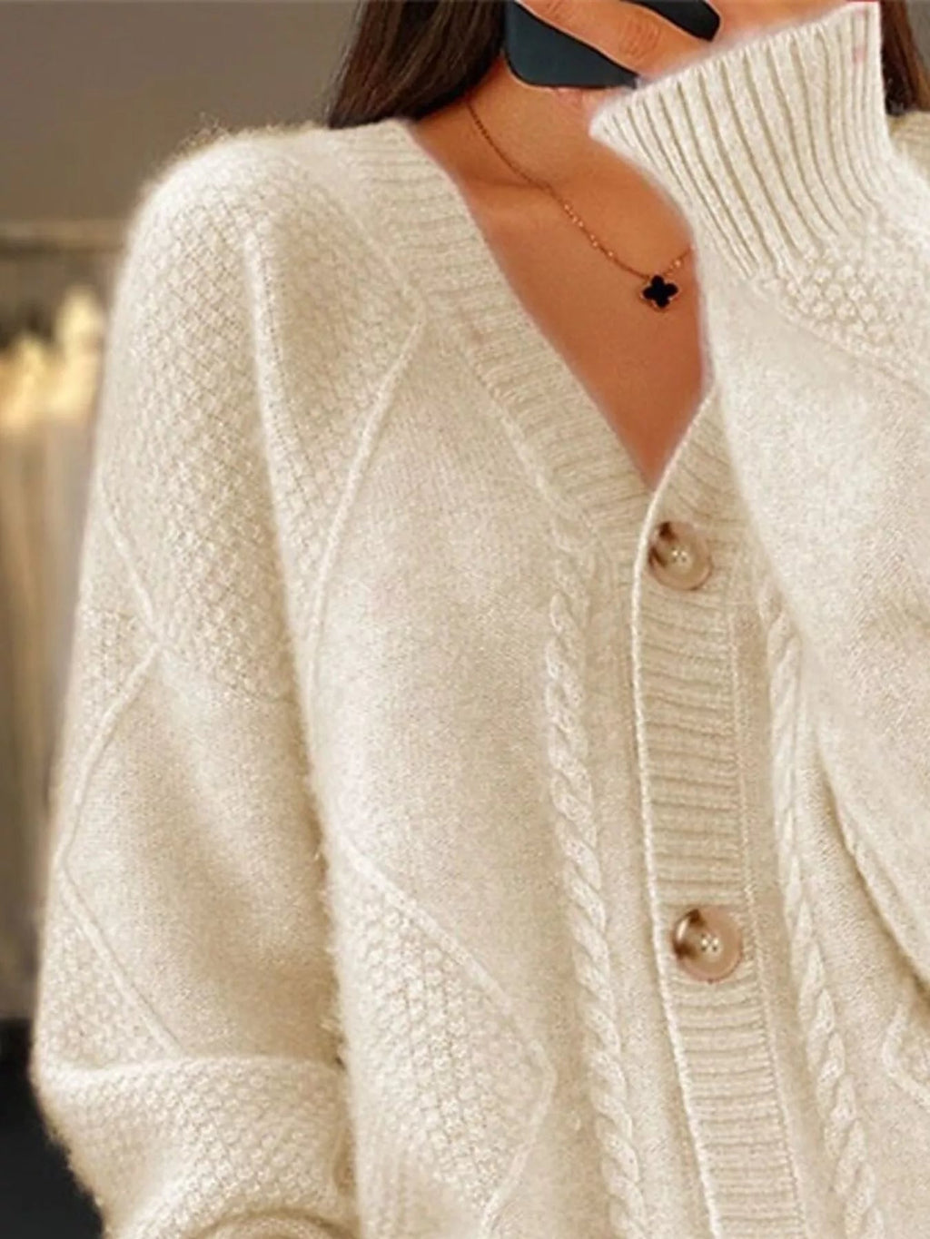 Full Size Textured Knit Button-Down Cardigan Plus Size - Quarter Circle AK Boutique