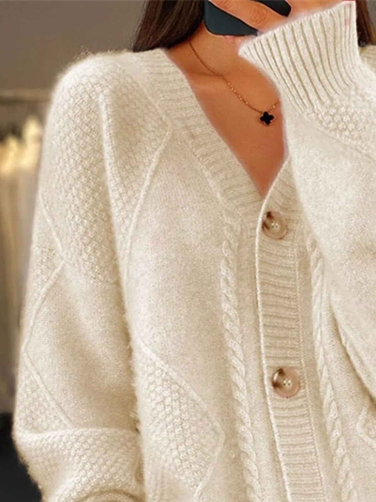 Full Size Textured Knit Button-Down Cardigan Plus Size - Quarter Circle AK Boutique