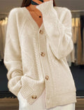 Full Size Textured Knit Button-Down Cardigan Plus Size - Quarter Circle AK Boutique