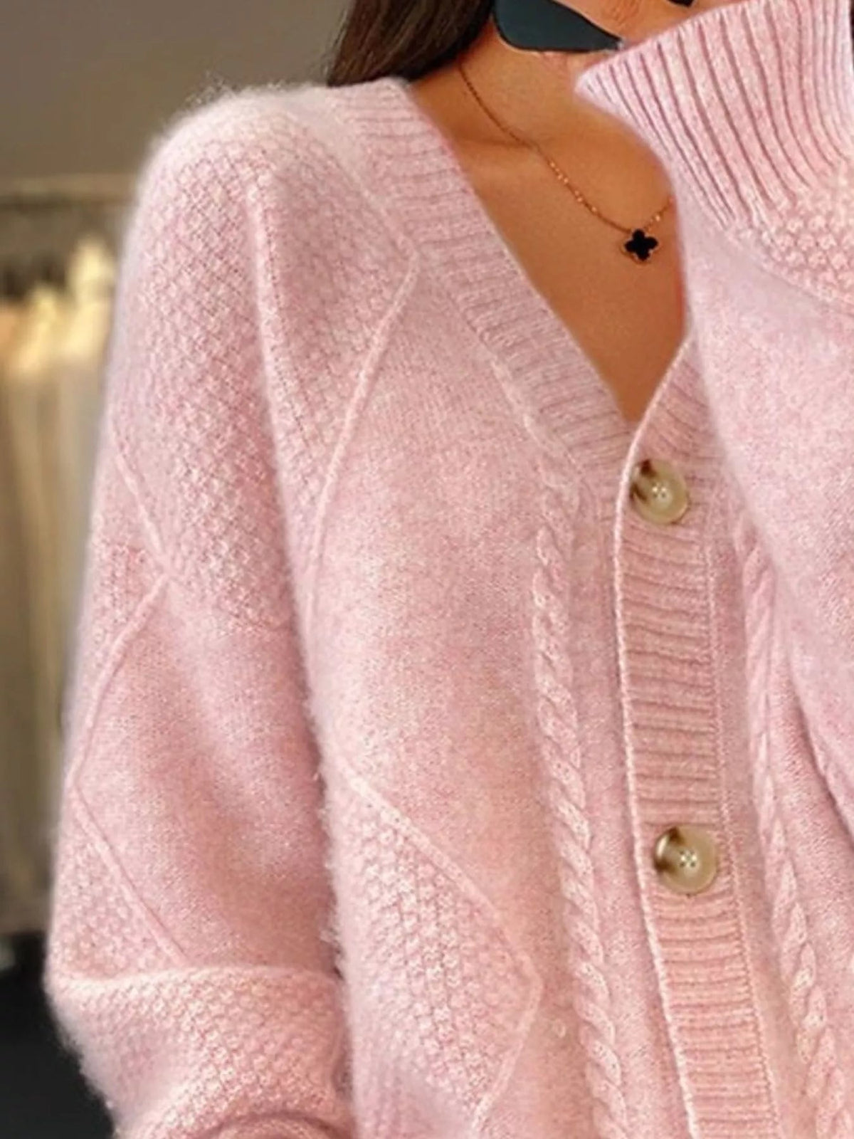 Full Size Textured Knit Button-Down Cardigan Plus Size - Quarter Circle AK Boutique