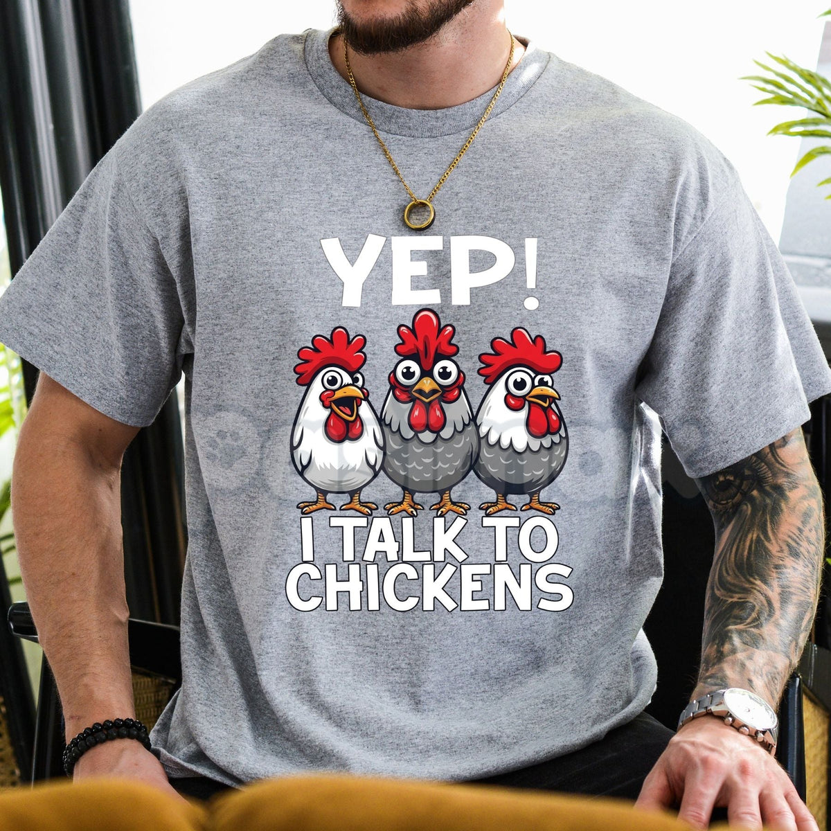 "Funny Chicken Lover" Graphic T-Shirt – Crazy Chicken Lady Gift Tee, Premium 100% Cotton Backyard Poultry Top, Soft Lived-In Heavyweight Sarcastic Farm Life Shirt, Made in USA - Quarter Circle AK Boutique