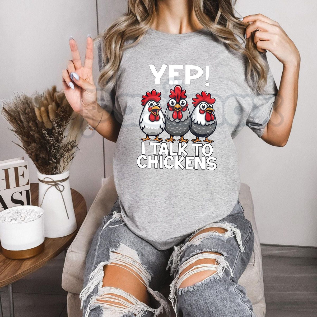 "Funny Chicken Lover" Graphic T-Shirt – Crazy Chicken Lady Gift Tee, Premium 100% Cotton Backyard Poultry Top, Soft Lived-In Heavyweight Sarcastic Farm Life Shirt, Made in USA - Quarter Circle AK Boutique