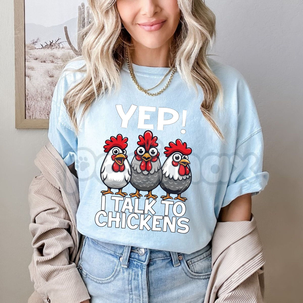 "Funny Chicken Lover" Graphic T-Shirt – Crazy Chicken Lady Gift Tee, Premium 100% Cotton Backyard Poultry Top, Soft Lived-In Heavyweight Sarcastic Farm Life Shirt, Made in USA - Quarter Circle AK Boutique