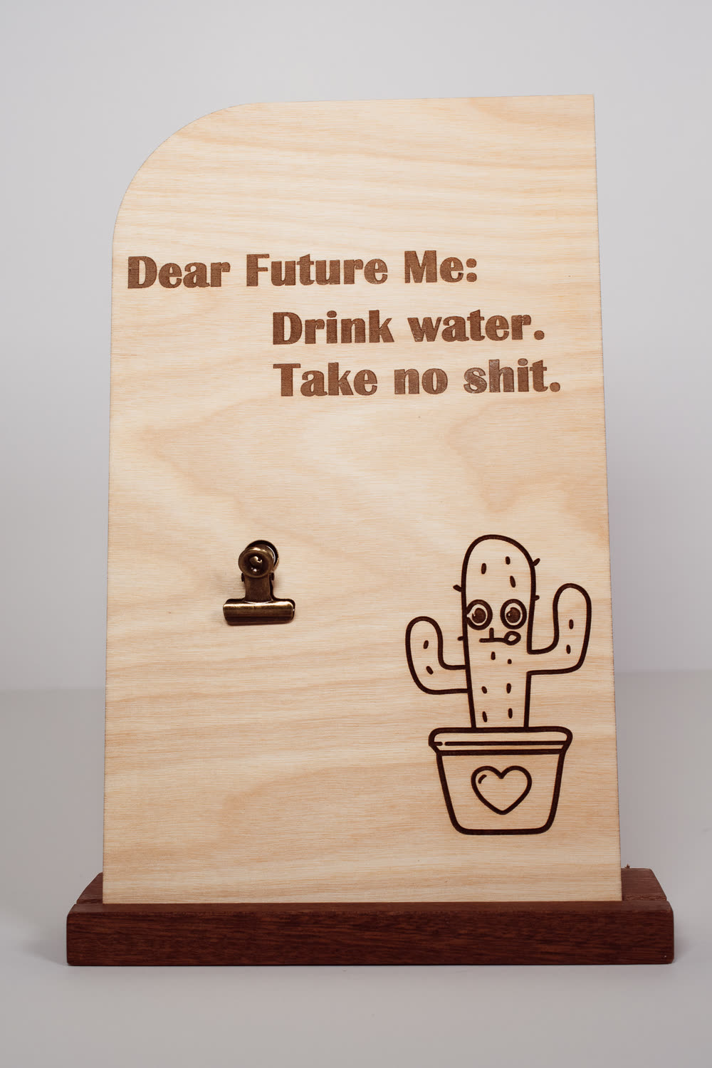 Wooden Message Board with Clip