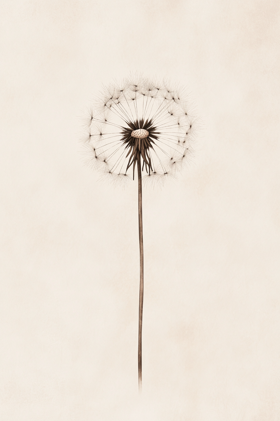 Sepia Dandelion Dreamscape