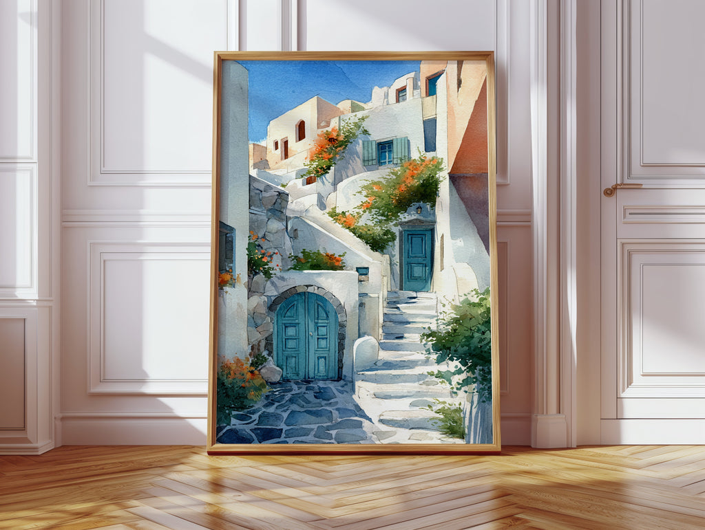 Steps Through Sunlit Bougainvillea