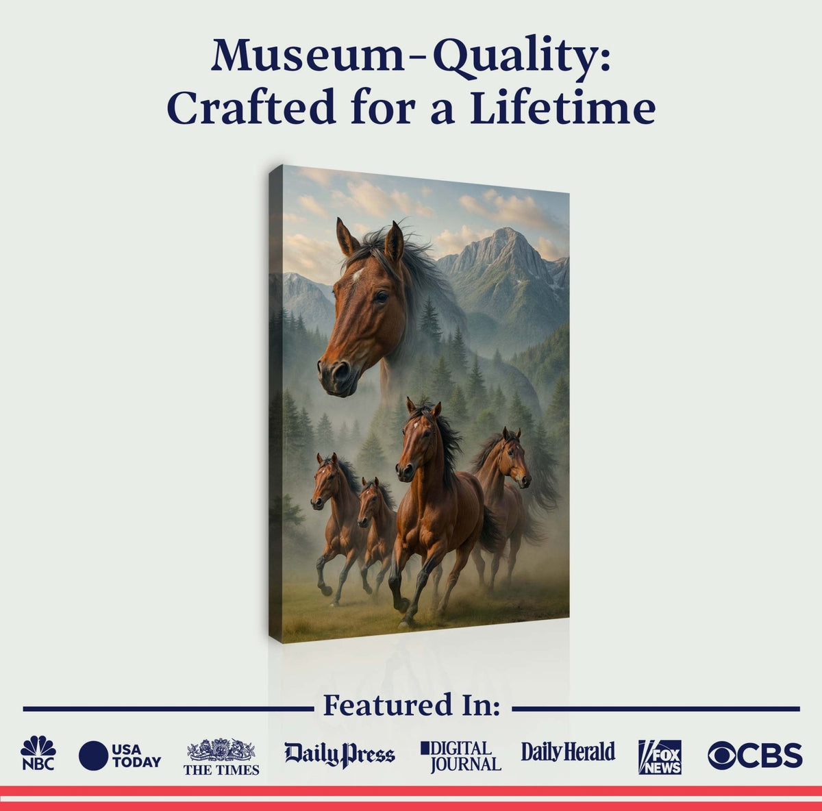 Galloping Horse Double Exposure Wall Art - Quarter Circle AK Boutique
