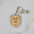 Geometric Bear Wood Keychain