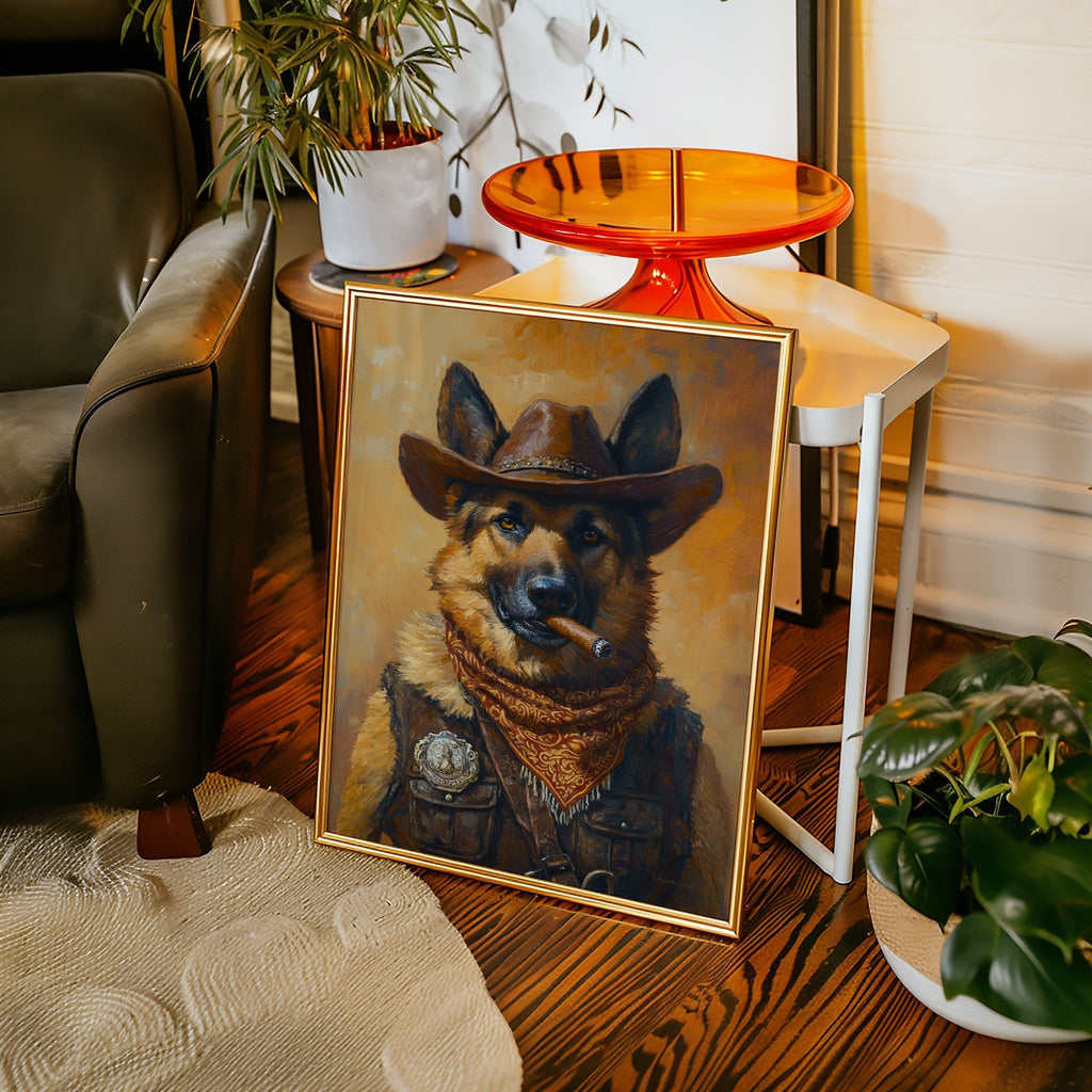 German Shepherd Sheriff in the Saddle - Quarter Circle AK Boutique