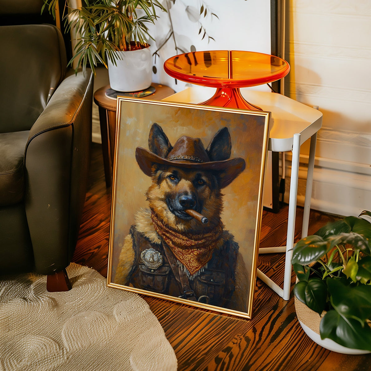 German Shepherd Sheriff in the Saddle - Quarter Circle AK Boutique