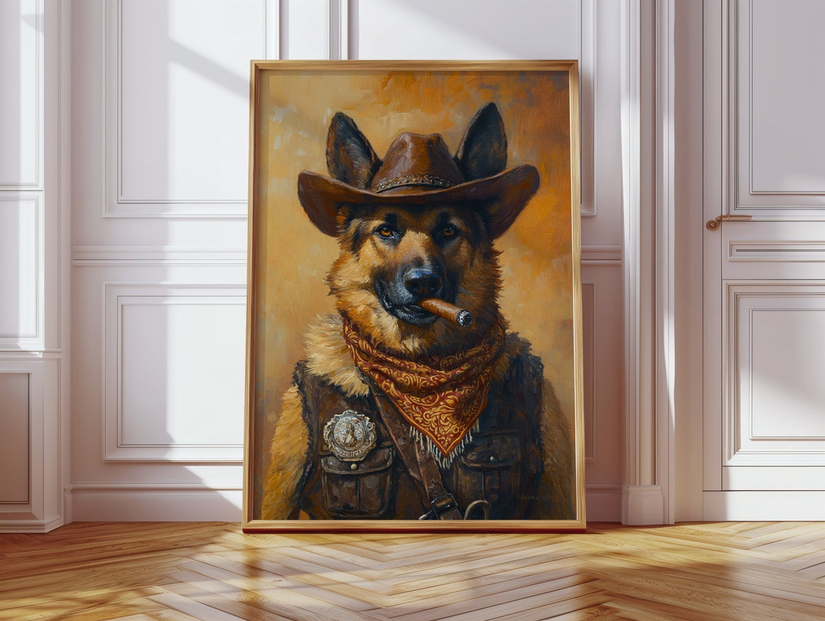 German Shepherd Sheriff in the Saddle - Quarter Circle AK Boutique