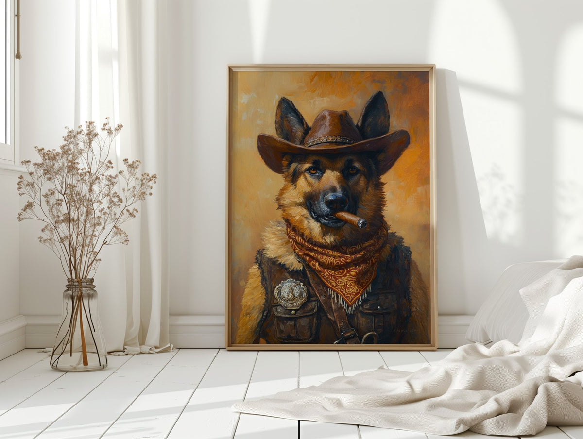German Shepherd Sheriff in the Saddle - Quarter Circle AK Boutique