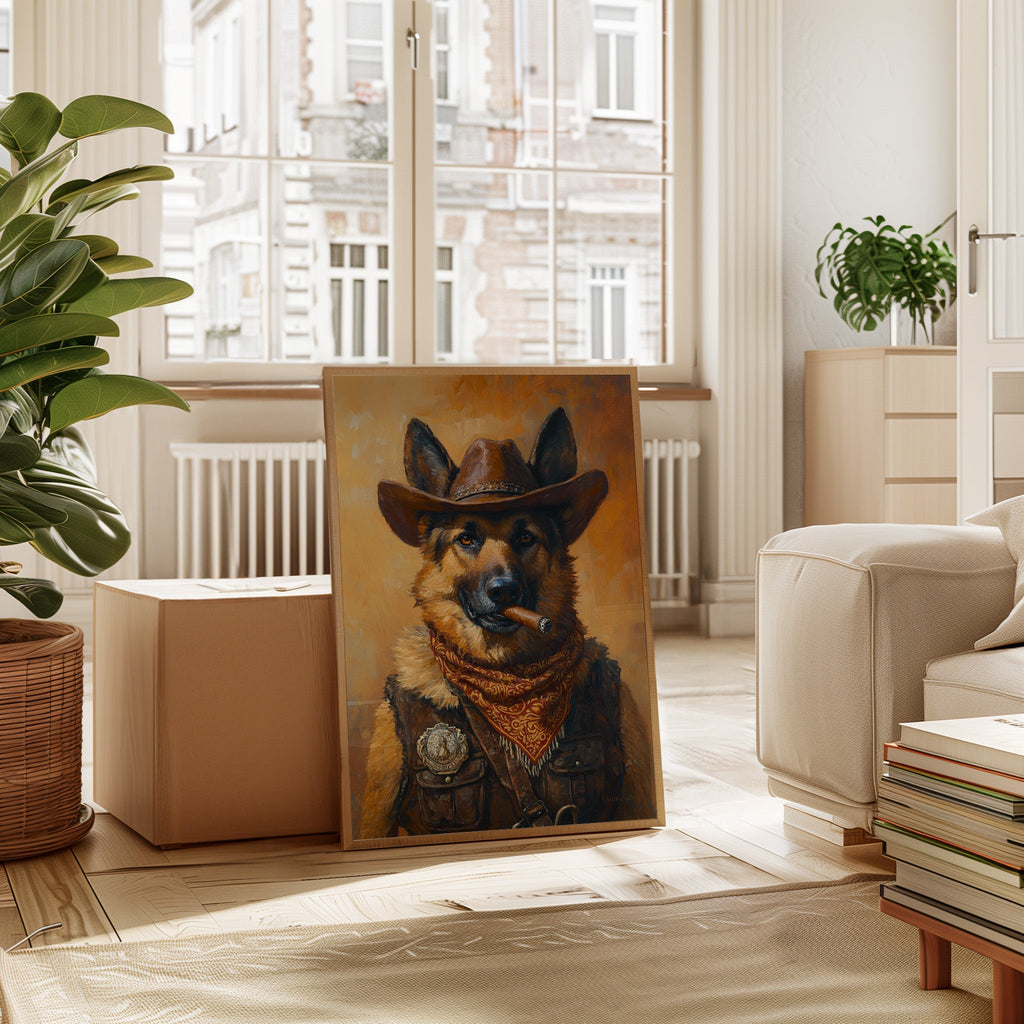German Shepherd Sheriff in the Saddle - Quarter Circle AK Boutique