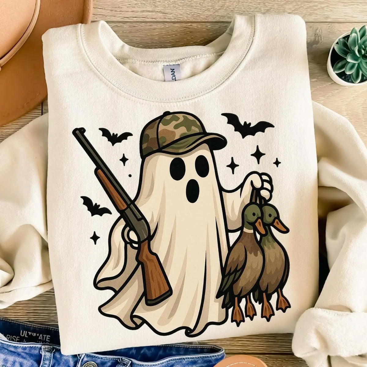 Ghost duck hunting tee or sweatshirt - Quarter Circle AK Boutique