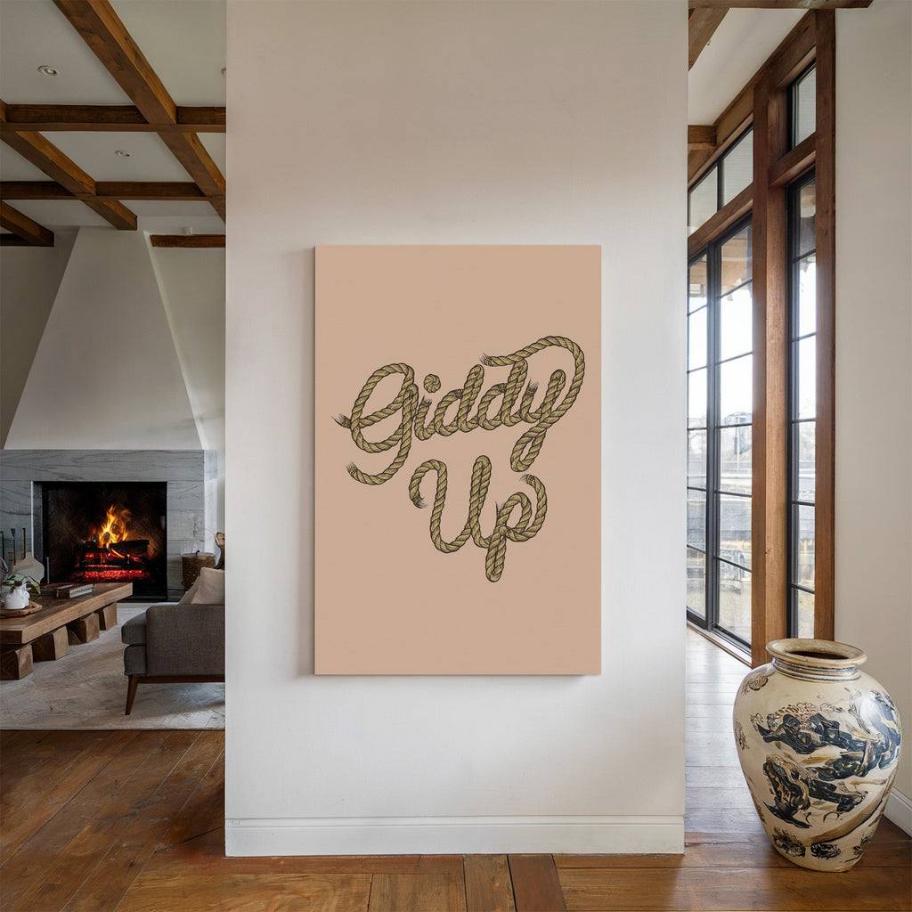 Giddy Up Rope Typography Print – Western Cowboy Wall Art - Quarter Circle AK Boutique