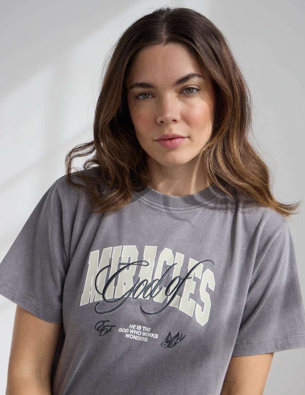 God of Miracles Cropped Women's Tee - Quarter Circle AK Boutique