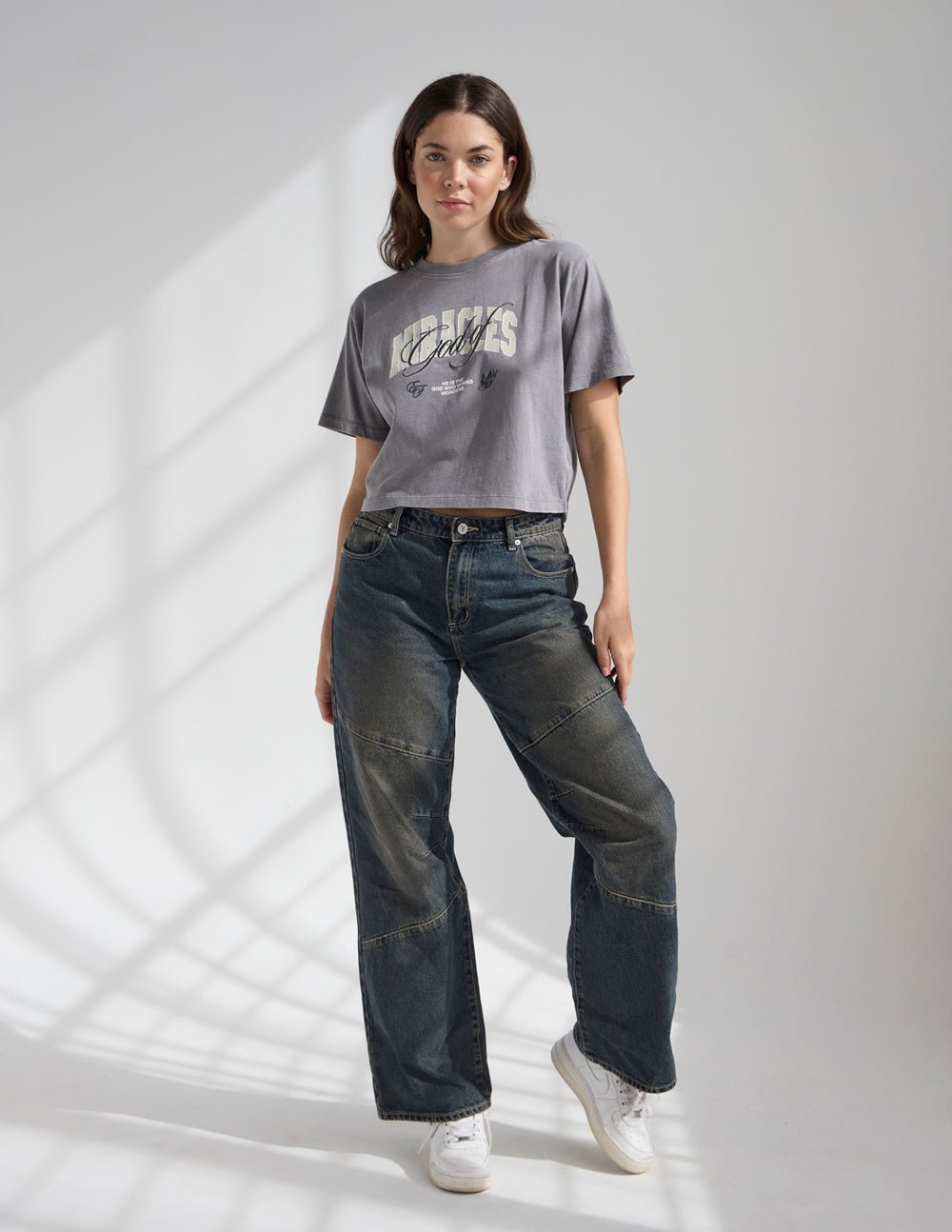 God of Miracles Cropped Women's Tee - Quarter Circle AK Boutique