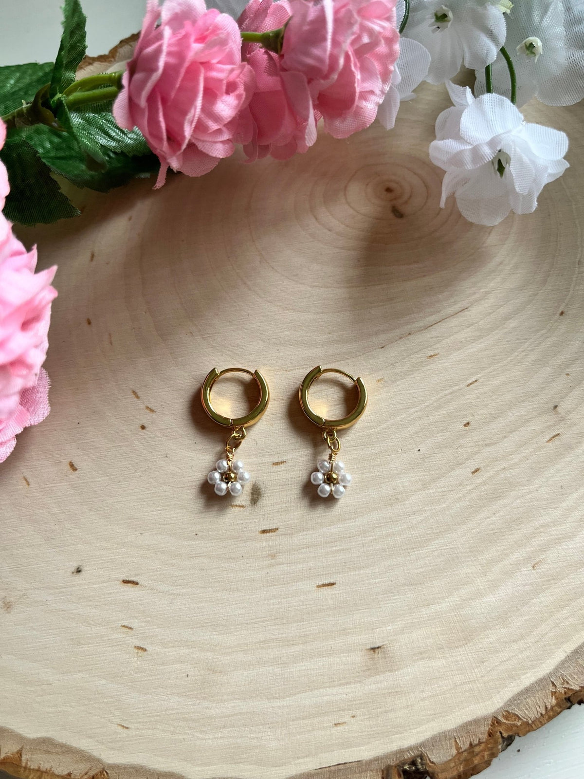 Gold Floral Huggies - Quarter Circle AK Boutique