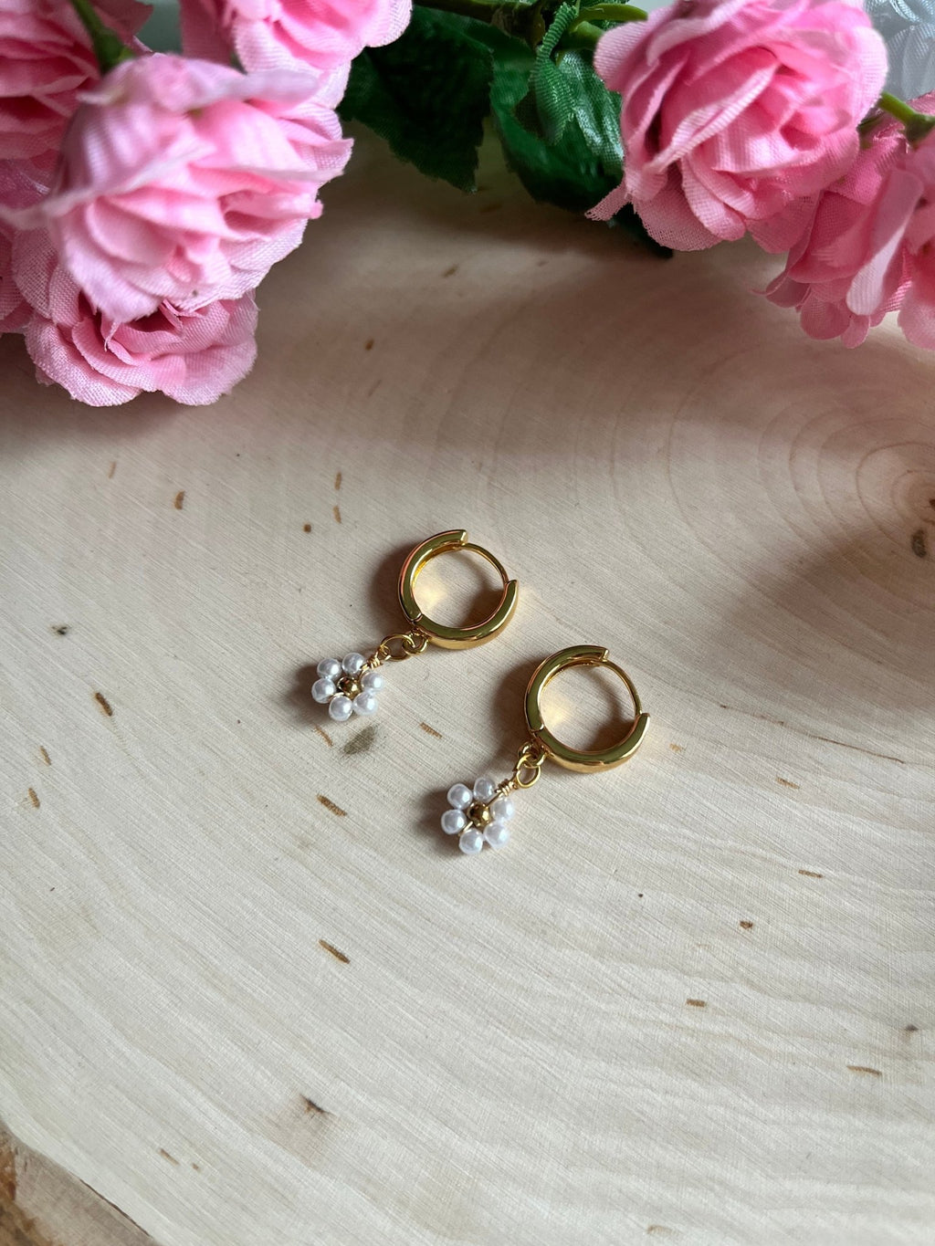 Gold Floral Huggies - Quarter Circle AK Boutique