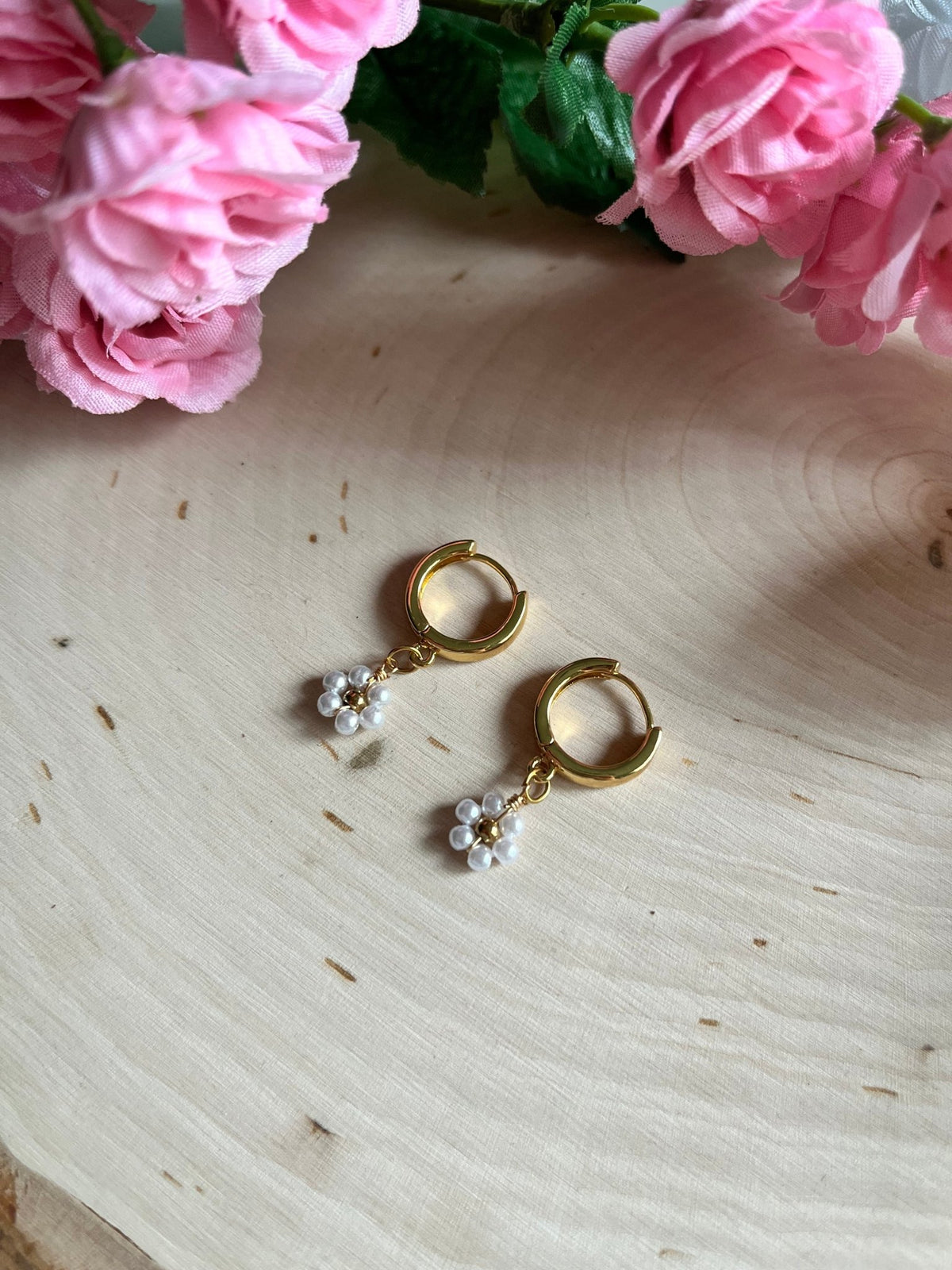 Gold Floral Huggies - Quarter Circle AK Boutique