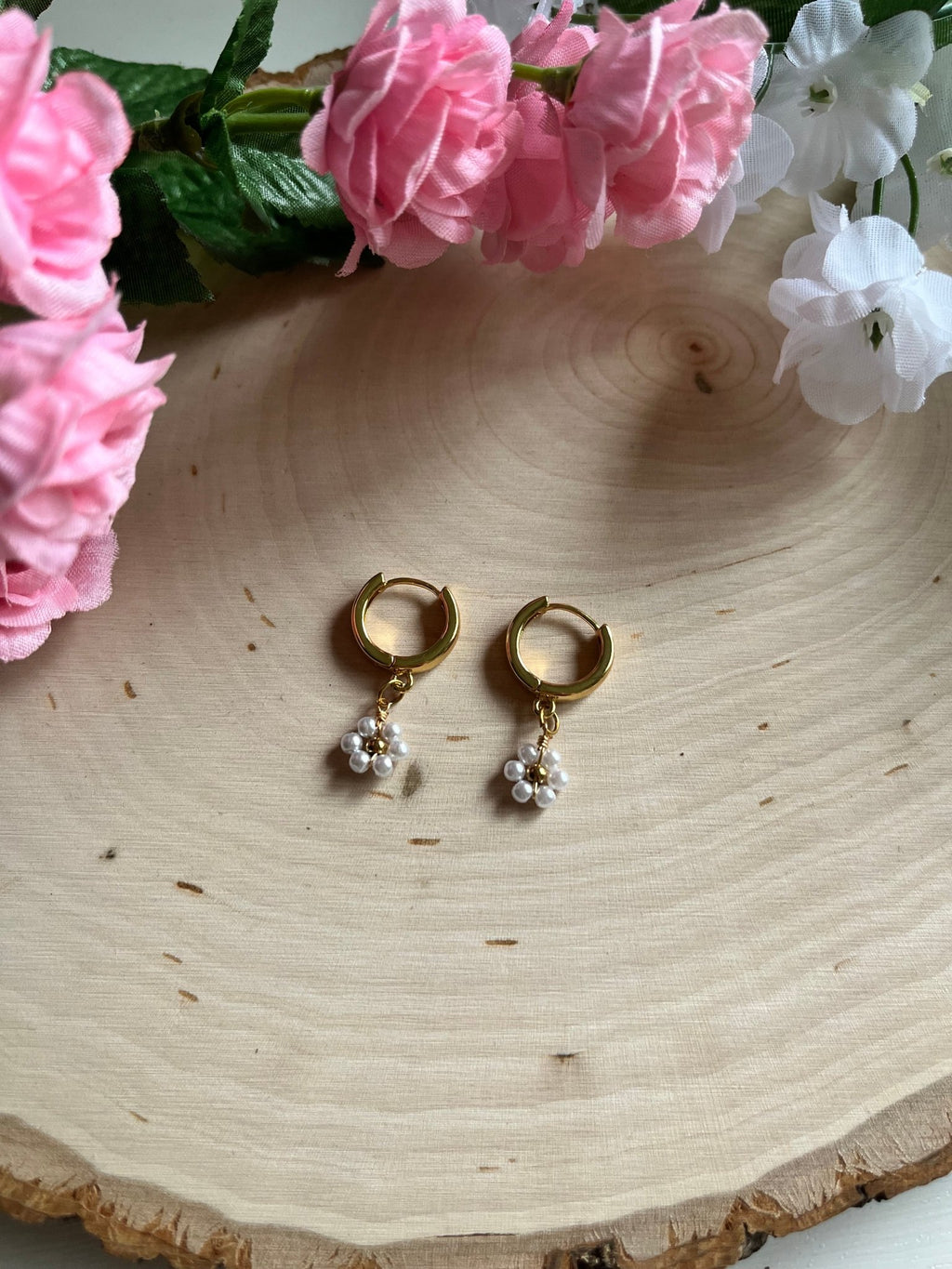 Gold Floral Huggies - Quarter Circle AK Boutique