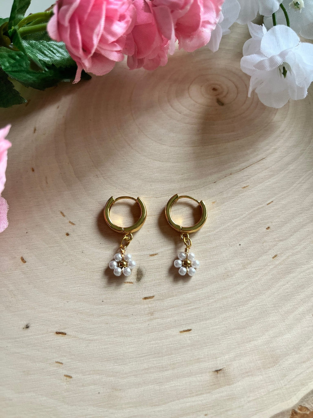 Gold Floral Huggies - Quarter Circle AK Boutique