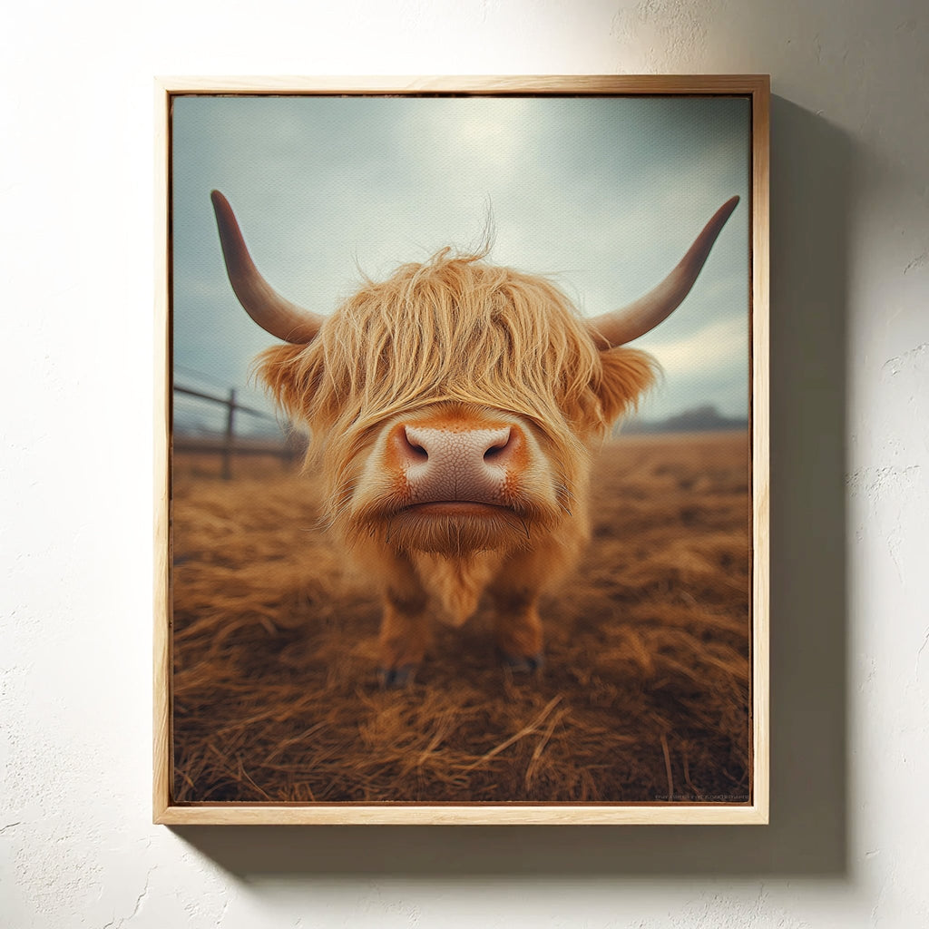 Golden Fluff and Attitude Highland Cow - Quarter Circle AK Boutique