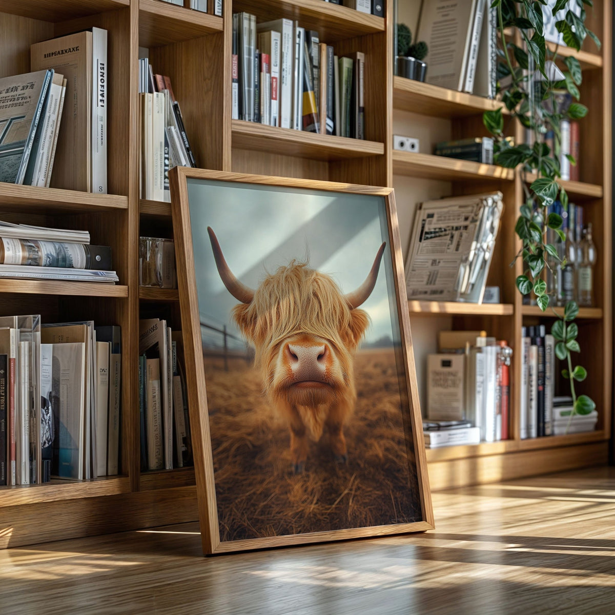 Golden Fluff and Attitude Highland Cow - Quarter Circle AK Boutique