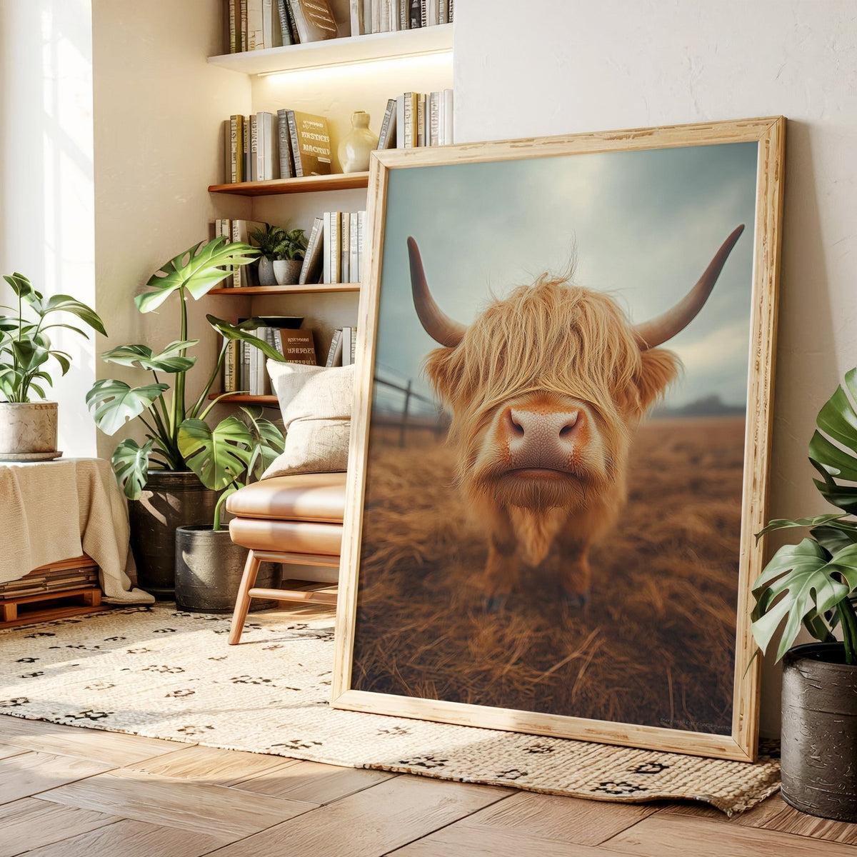 Golden Fluff and Attitude Highland Cow - Quarter Circle AK Boutique
