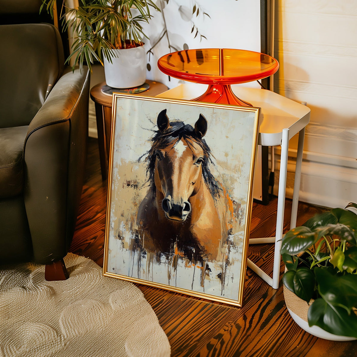 Golden Mare with Wild Mane - Quarter Circle AK Boutique