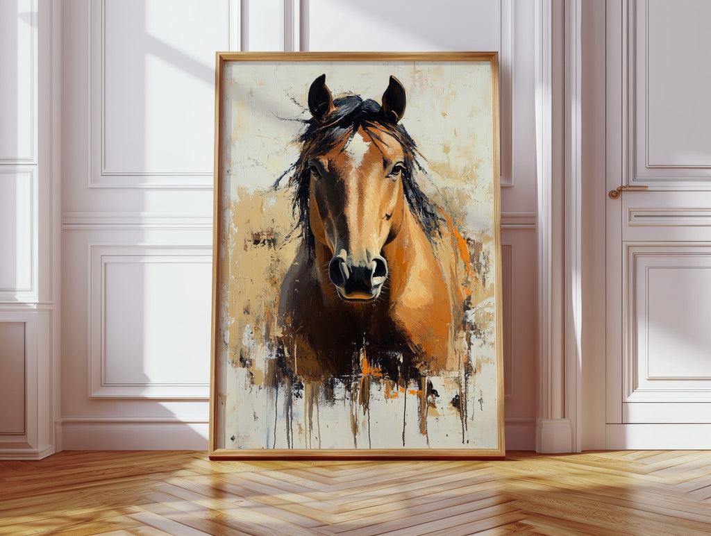 Golden Mare with Wild Mane - Quarter Circle AK Boutique