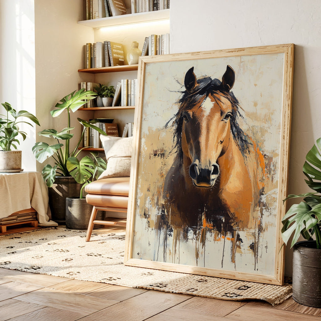 Golden Mare with Wild Mane - Quarter Circle AK Boutique