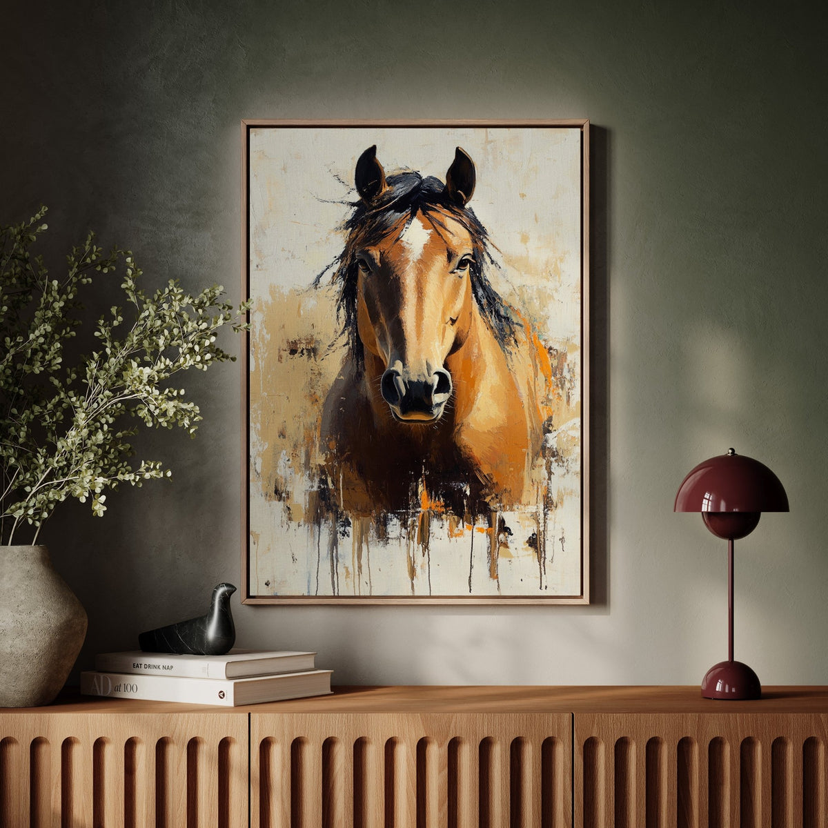 Golden Mare with Wild Mane - Quarter Circle AK Boutique