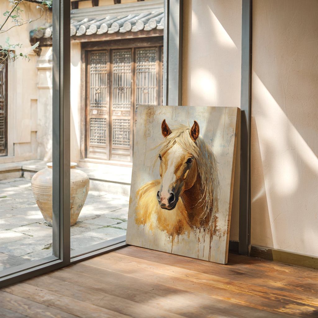 Golden Palomino in Brushstroke Light - Quarter Circle AK Boutique