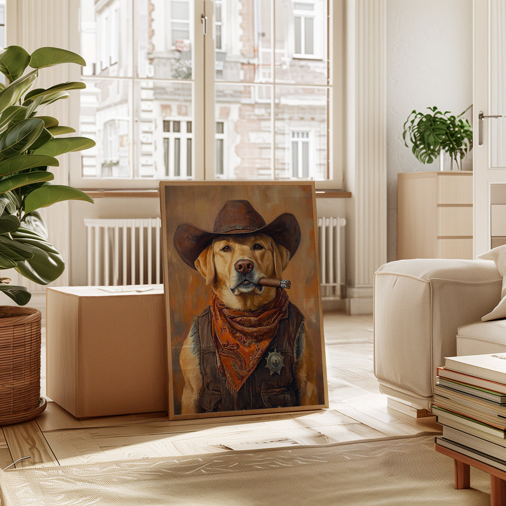 Golden Retriever Sheriff with Western Swagger - Quarter Circle AK Boutique