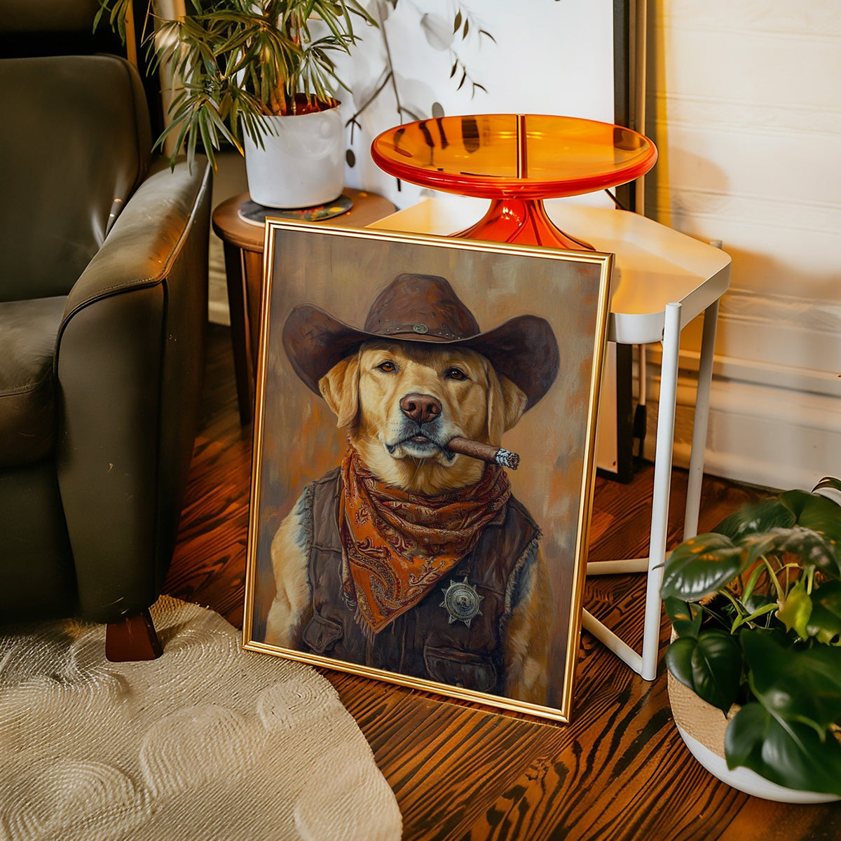 Golden Retriever Sheriff with Western Swagger - Quarter Circle AK Boutique