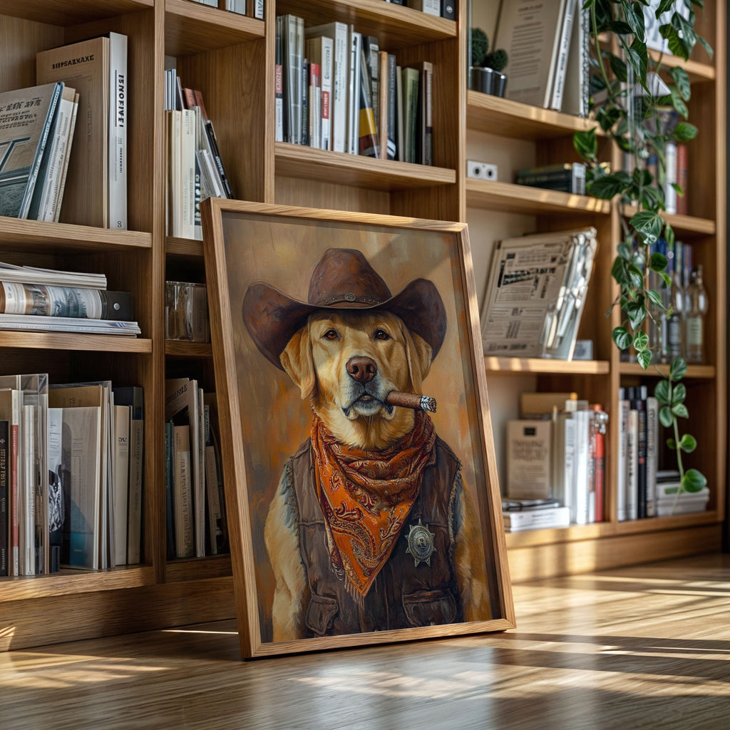 Golden Retriever Sheriff with Western Swagger - Quarter Circle AK Boutique
