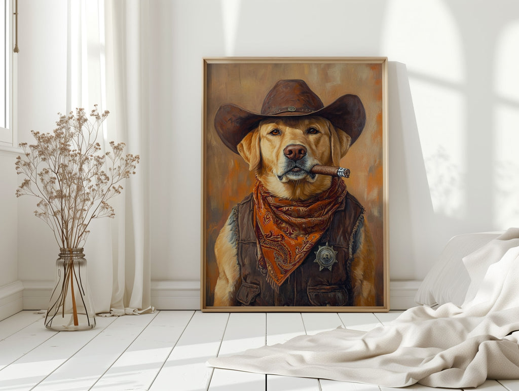 Golden Retriever Sheriff with Western Swagger - Quarter Circle AK Boutique
