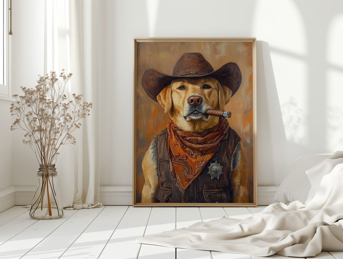 Golden Retriever Sheriff with Western Swagger - Quarter Circle AK Boutique