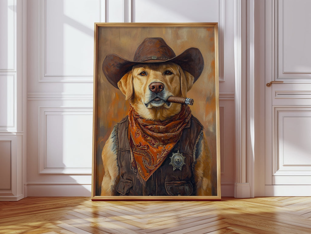 Golden Retriever Sheriff with Western Swagger - Quarter Circle AK Boutique